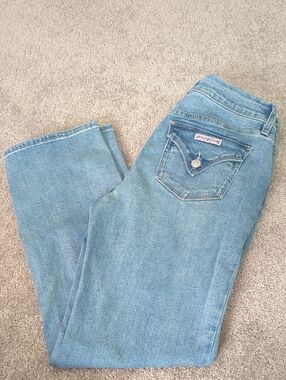 Hudson Jeans Light Blue Straight Leg Women's Jeans with Flap Back Pocket
